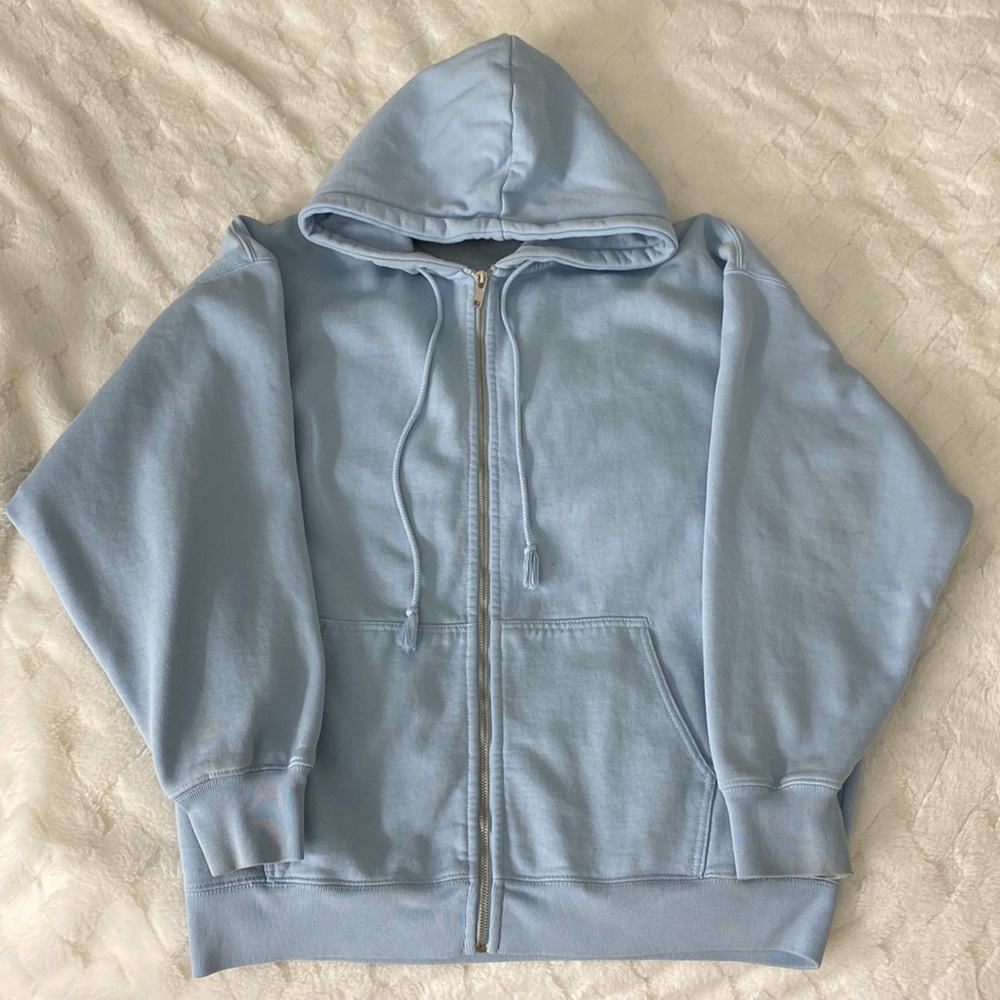 Brandy Melville bright blue, heavy weight, full zip!